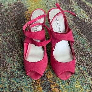 White House Black Market "Rosel" Pink Suede Heels